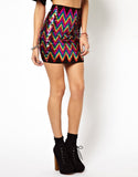 ASOS Mini Skirt in Zig Zag Sequin